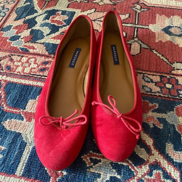 Margaux demi flat in carmine suede, size 40 N - Picture 3 of 7